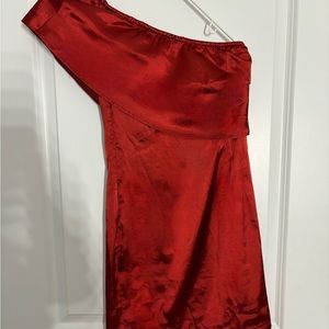 Red Satin Mini Dress